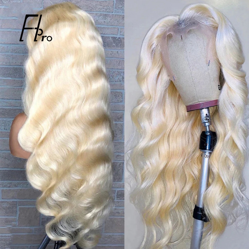 High Density 613# Blonde Full Lace Wig Wavy Wigs Baby Hair